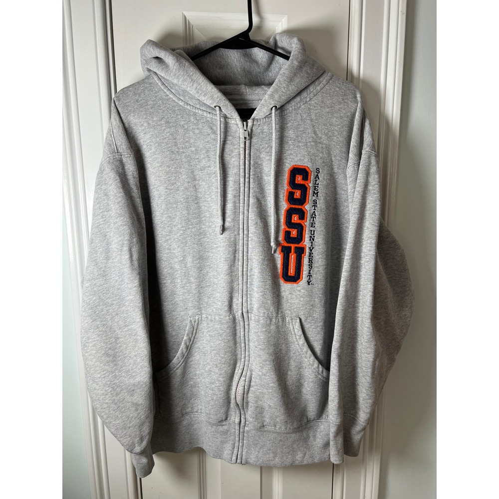 JanSport Salem State University SSU Full Zip Hoodie Gray Mens Large Collegiate